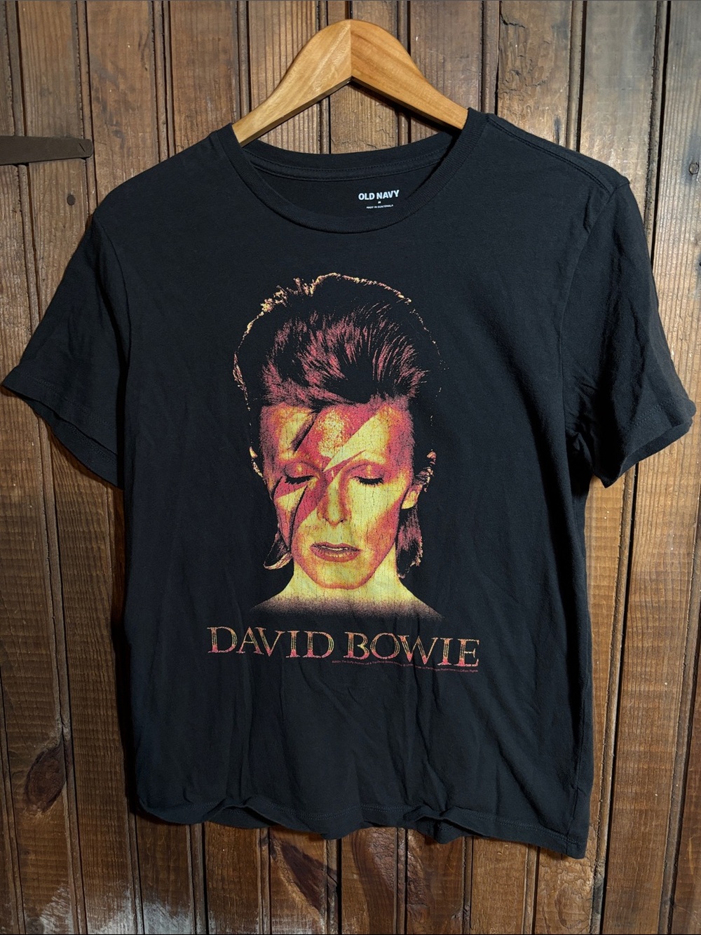 Old Navy David Bowie Black Graphic Short Sleeve Tee